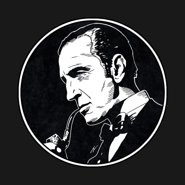 SHERLOCK HOLMES (Circle Black and White) by Famous Weirdos