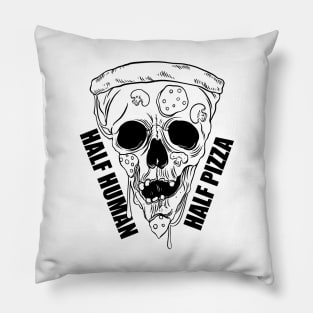 Pizza skull. Half Human Half Pizza Pillow