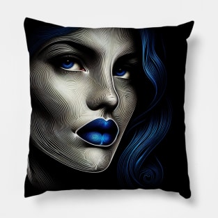 Artistic Face Lineart #9 Pillow