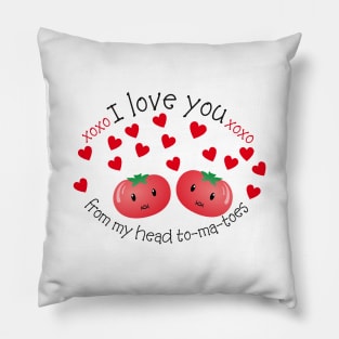 I Love you from my Head Tomatoes Pun Design Pillow