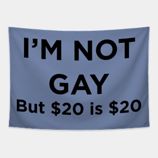 I'M NOT GAY but $20 is $20 T-Shirt Tapestry