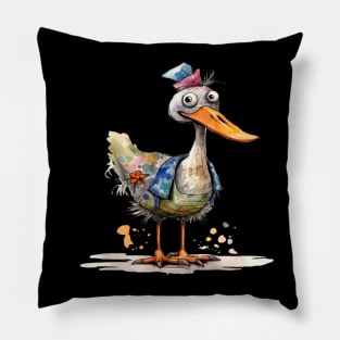 Whimsical Cute Happy Multicolored Duck Pillow