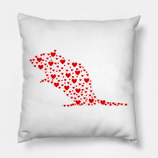 Gerbil shapped hearts Pillow by Becky-Marie