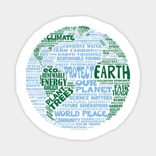 Save Earth - Protect Earth - Word Cloud Magnet