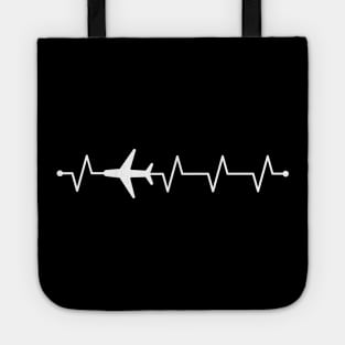 Airplane Pilot Heartbeat Tote