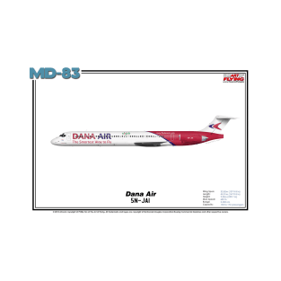 McDonnell Douglas MD-83 - Dana Air (Art Print) T-Shirt