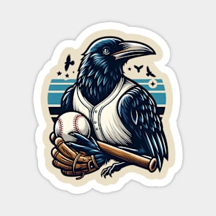 crows play baseball Magnet