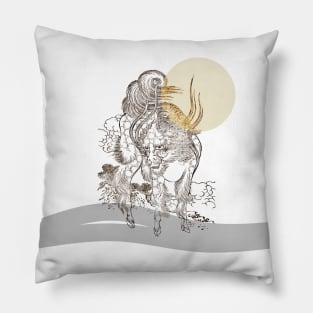 Japanese Bull illustration Pillow