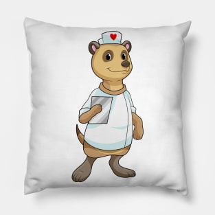 Meerkat as Nurse with Heart Pillow