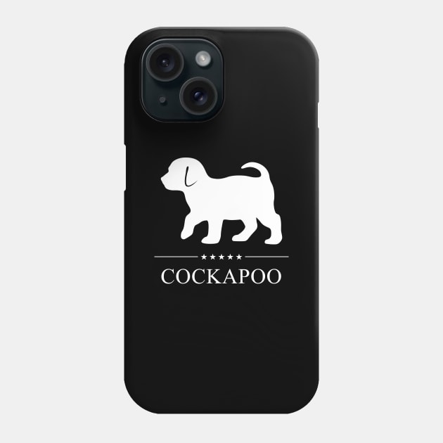 Cockapoo Dog White Silhouette Phone Case by millersye