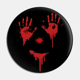 Bloody Hands Smile Halloween Pin