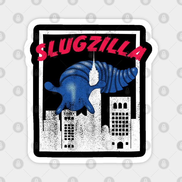 Blue Slugzilla 3D Printed Sensory Slug Rampages New York! Magnet by YourGoods