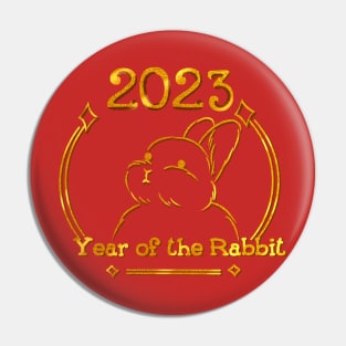 Year of the rabbit gold Pin