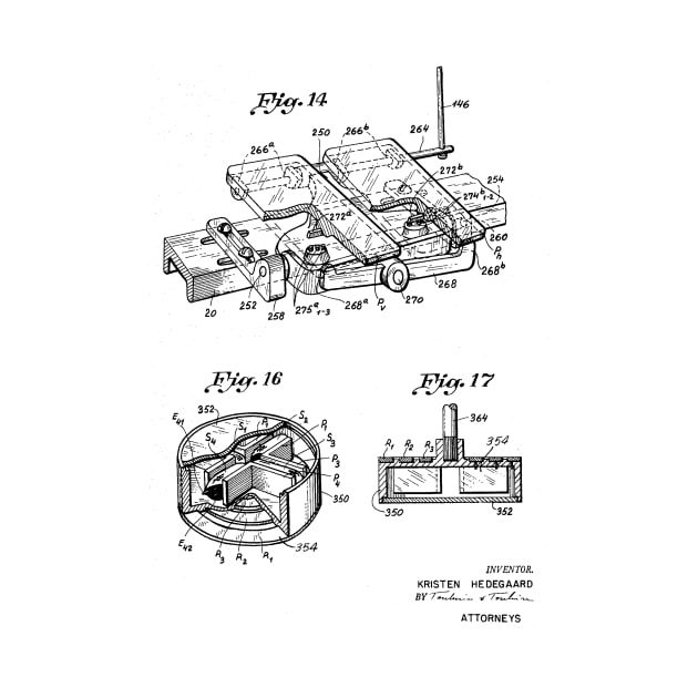 Driving Arrangements for Sewing Machine Vintage Patent Hand Drawing by TheYoungDesigns