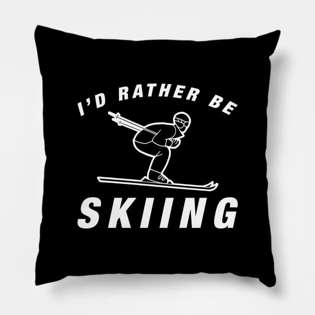 I'd Rather Be Skiing Pillow by LuckyFoxDesigns