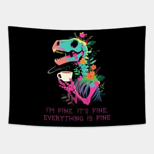 Funny Skeleton Dinosaur Costume Goth Men Women Halloween Tapestry