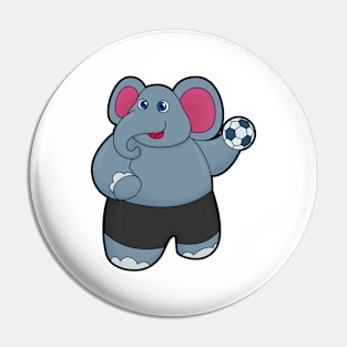 Elephant as Handball player with Handball ball Pin