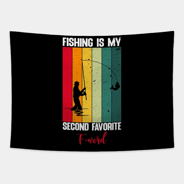 Fishing is my second favorite F-word Tapestry by FatTize