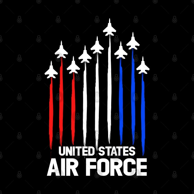 Air Force Flyover T-Shirt Veterans Day 4th of July Gift by Otis Patrick