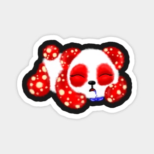 Sleepy Mushroom Panda Pattern #2 Magnet