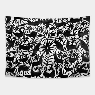 Black Otomi Print Tapestry