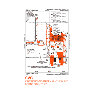 Airport Diagram - Cincinnati/Northern Kentucky Intl (CVG) T-Shirt