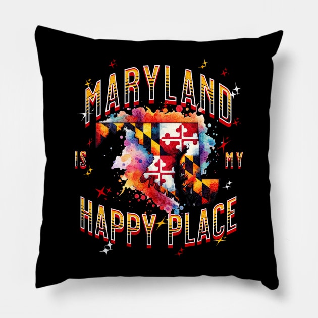 Maryland is my Happy Place Pillow by HSH-Designing