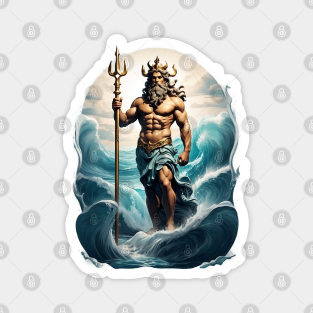 Greek Mythology God Poseidon Trident - Poseidon Trident - Sticker