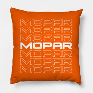 Mopar repeat - vintage worn white print Pillow