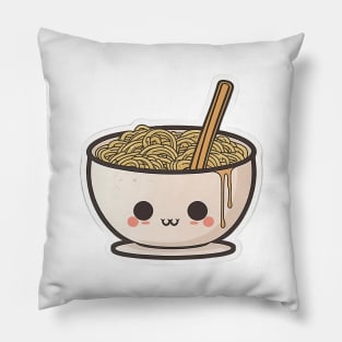 Cute Ramen Noodles Cartoon Anime Drawing Japan Pillow