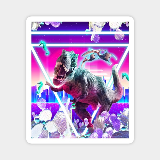 Dinosaur Rave Raving T-Rex Magnet by Random Galaxy