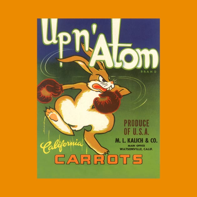 Vintage Up n' Atom Carrots Fruit Crate Label by MasterpieceCafe