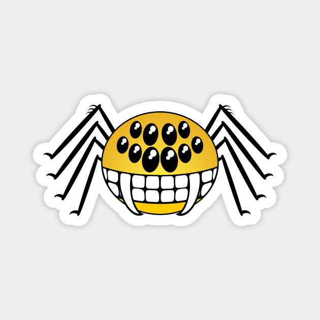 Smiley Spider Magnet by RawSunArt