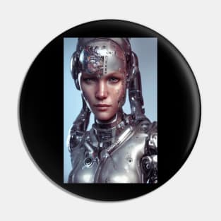 Cyborg Girl Electronic Fiction Pin