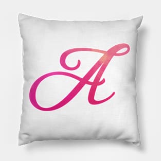 Letter A Monogram, Pink Color Personalized Design Pillow