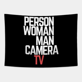 #personwomanmancameratv Person Woman Man Camera TV Tapestry