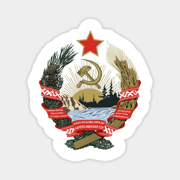 Karelo-Finnish Soviet Socialist Republic (1940 - 1956) State Emblem Magnet by Flags of the World