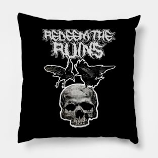 Redeem the Ruins Skull and Crows Pillow