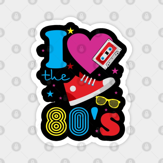 I Love the 80's Retro Nostalgic Analog Vibes Magnet by Anticorporati