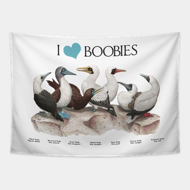 I Heart Boobies Tapestry by JadaFitch