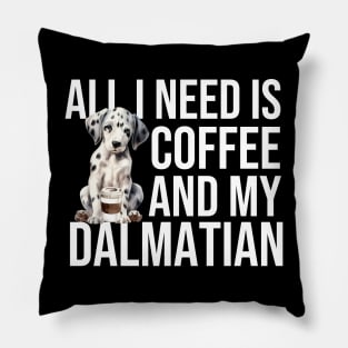 Dalmatian And Coffee Pillow