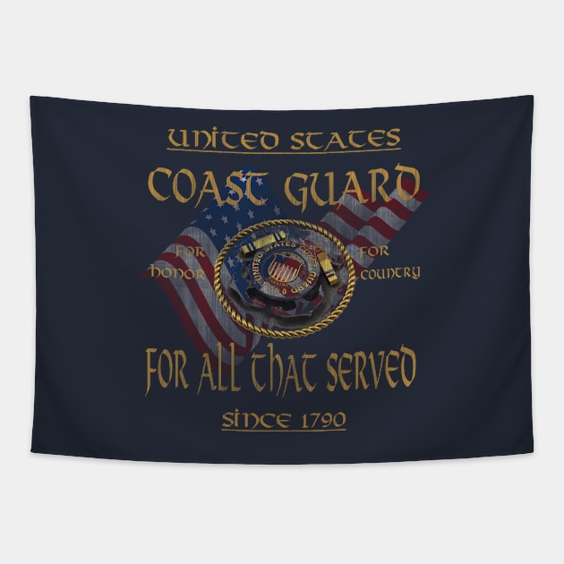 U.S. Coast Guard For All That Served -Veterans day Tapestry by KrasiStaleva