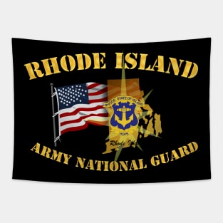 Rhode Island - ARNG w Flag Tapestry