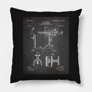 Ophthalmoscope Patent - Optometrist Eye Doctor Office Art - Black Chalkboard Pillow