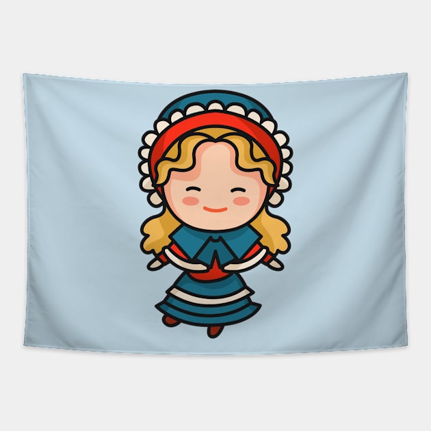 Cute Victorian-Era British Girl Tapestry by SLAG_Creative