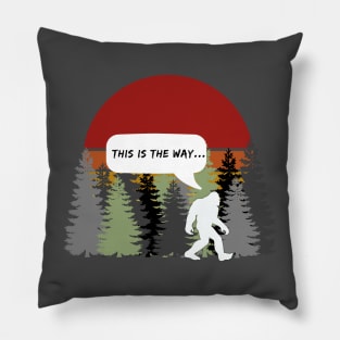 Sasquatch Retro Sun Forest Humor Pillow