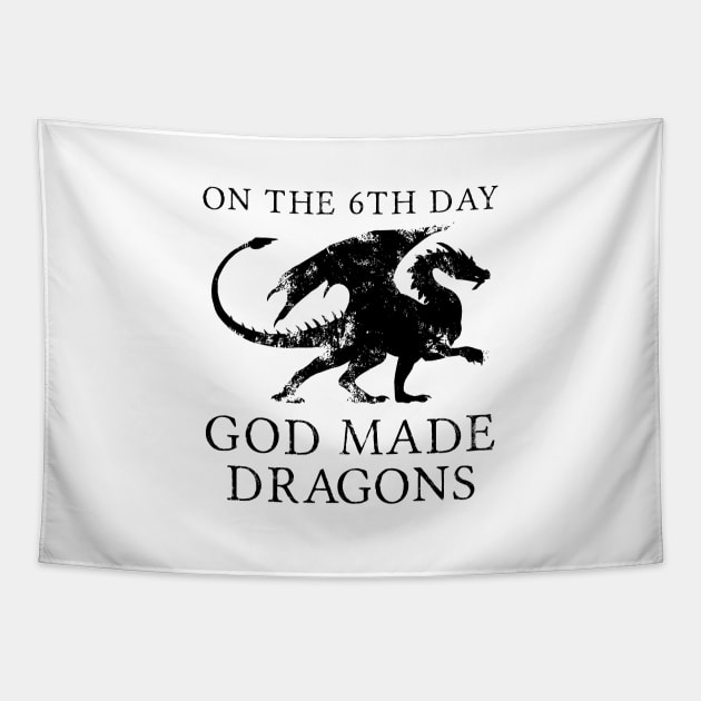 Dragons God Made Creationism Christian Tapestry by thelamboy