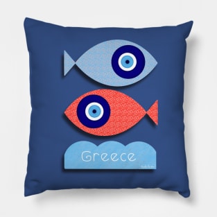 Greek evil eye Pillow