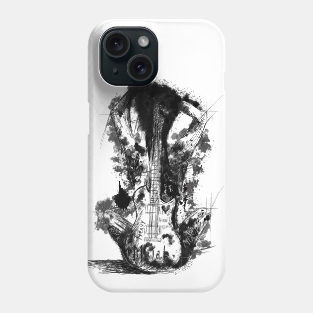 music, rock, metal girl Phone Case by NemfisArt