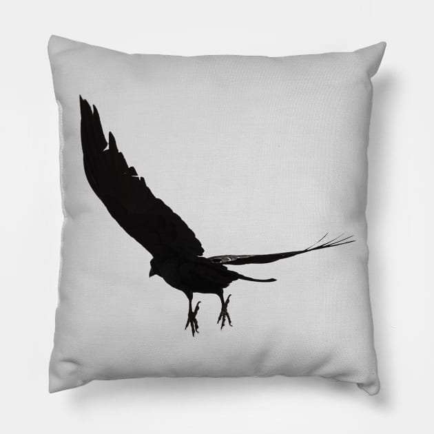 Raven - Spread Your Wings Pillow by DyrkWyst